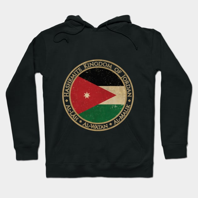 Vintage Hashemite Kingdom of Jordan Asia Asian Flag Hoodie by DragonXX